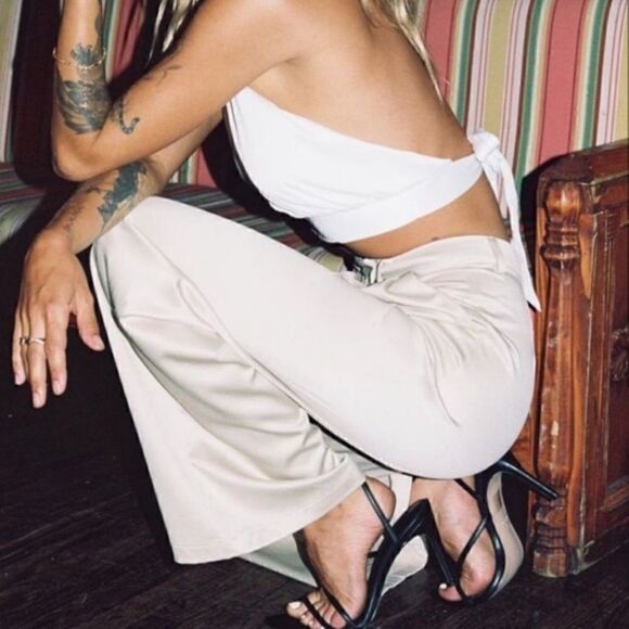 NEW PRINCESS POLLY Satin High Waisted Pants - Picture 2 of 3